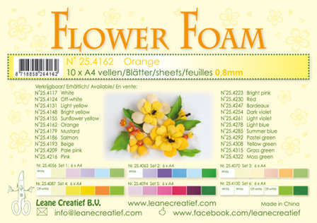 25.4162 Flower foam sheets a4 Sunflower Orange