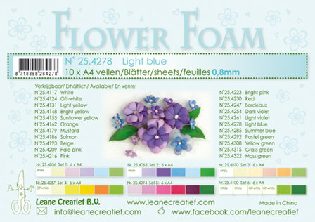 Flower foam sheets a4 Light blue