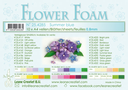 25.4285 Flower foam sheets a4 summer blue