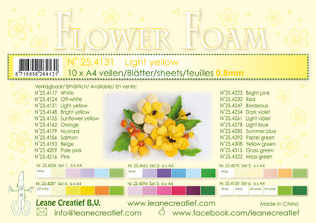 Flower foam sheets a4 Light yellow