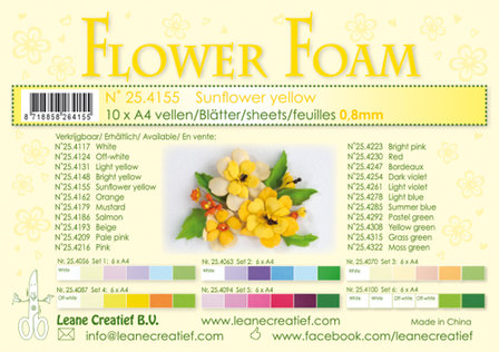 Flower foam sheets a4 Sunflower yellow