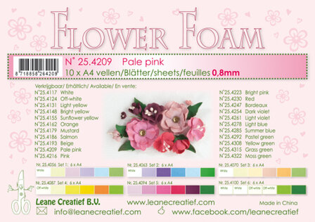 25.4209 Flower foam sheets a4 Pale pink
