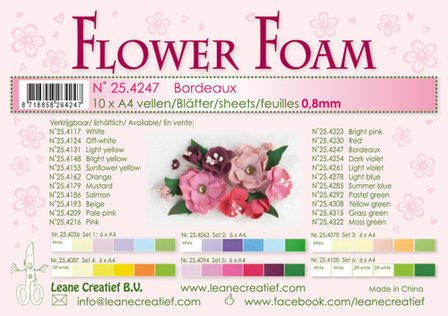25.4247 Flower foam sheets a4 bordeaux