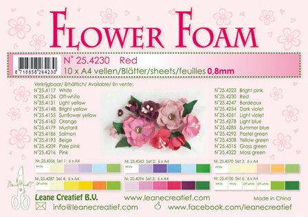 25.4230 Flower foam sheets a4 Red