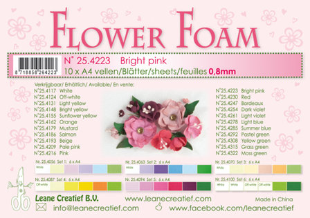 25.4223 Flower foam sheets a4 Bright pink