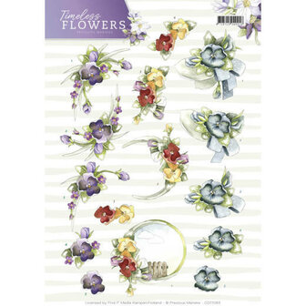 CD11083 3D Knipvel Precious Marieke Timeless Flowers - Violets