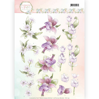 CD11140 3D Knipvel - Precious Marieke - Flowers in Pastels - Lilac Mist