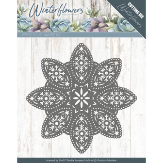 PM10140 Dies - Precious Marieke - Winter Flowers - Floral Snowflake