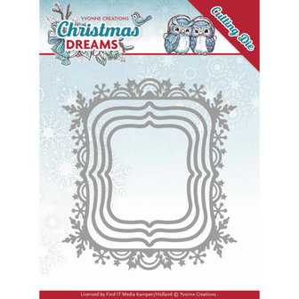 YCD10142 Snijmal Yvonne Creations  Christmas Dreams - Snowflake Rectangle
