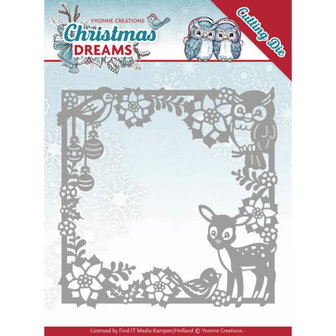 YCD10140 Snijmal Yvonne Creations Christmas Dreams - Animal Frame