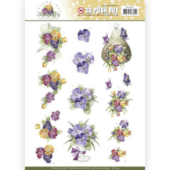 SB10355 3D Pushout Precious Marieke Blooming Summer - Pansies