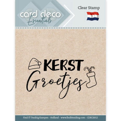 CDECS012 Card Deco Essentials clearstamps Kerstgroetjes