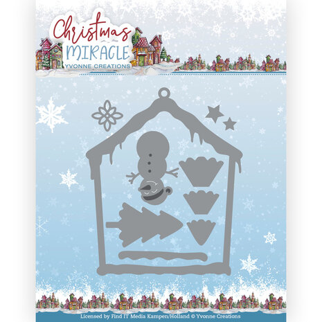 YCD10280 Yvonne Creations - snijmallen - Christmas Miracle - Snowman's House