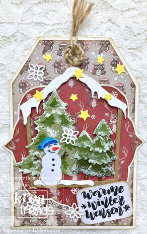 YCD10280 Yvonne Creations - snijmallen - Christmas Miracle - Snowman's House