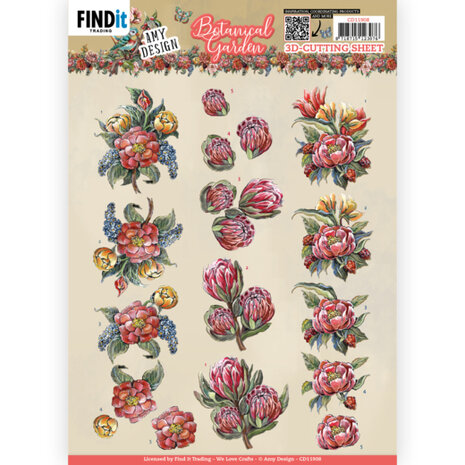 CD11908 Knipvel - Amy Design - Botanical Garden - Red Protea.jpg