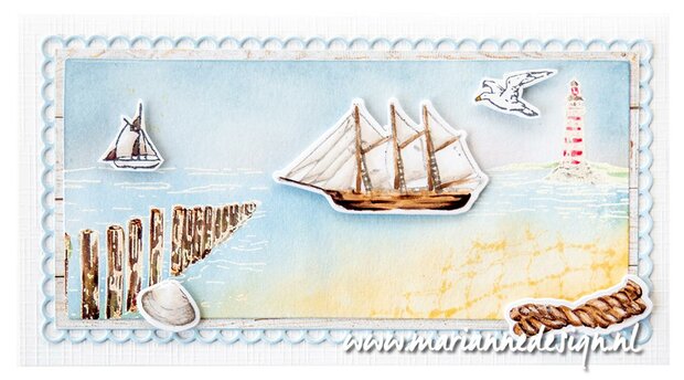 Clear stamp - Marianne Design - Tiny's Border - Beach poles