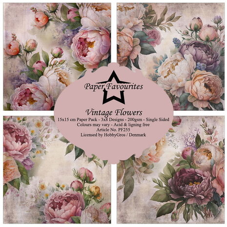 Paper Favourites - Paperpack 15x15cm - Vintage Flowers