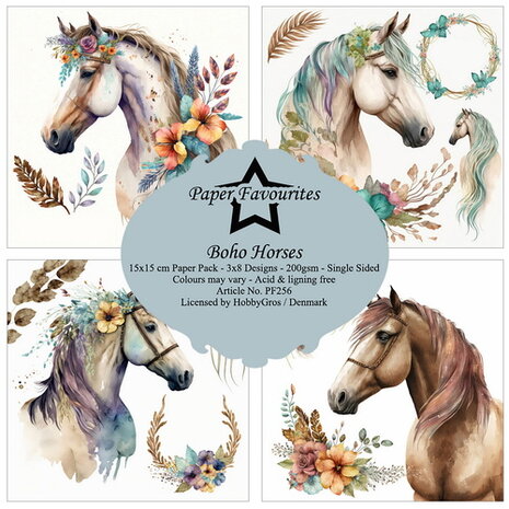  Paper Favourites - Paperpack 15x15cm - Boho Horses