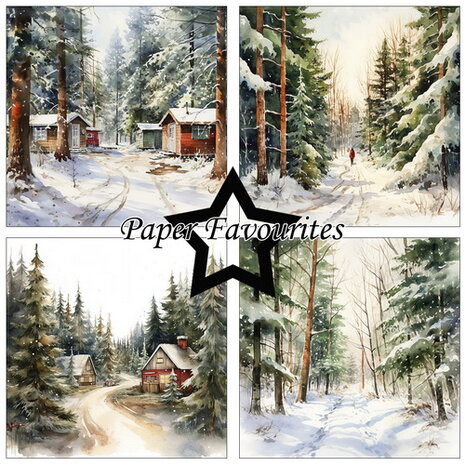 Paper Favourites - Paperpack 15x15cm - Winter Forest