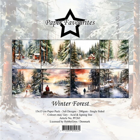 Paper Favourites - Paperpack 15x15cm - Winter Forest