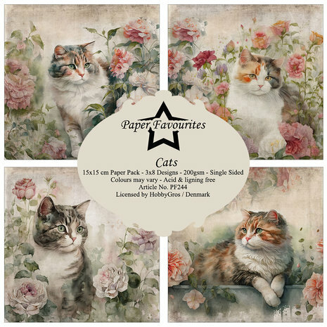 Paper Favourites - Paperpack 15x15cm - Cats