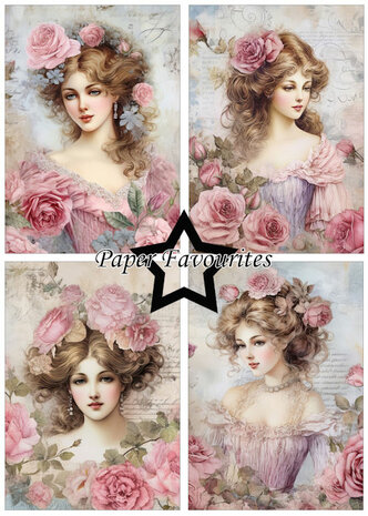 Paper Favourites A5 Vintage Ladies - Rose