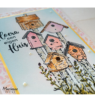 TC0921 Clearstamps - Marianne Design - Tiny's Borders - Birdhouses