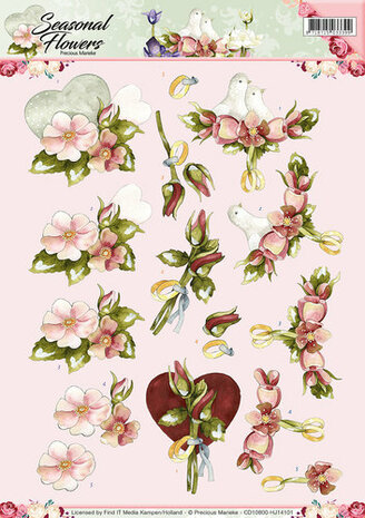 CD10800-HJ14101 Knipvel Precious Marieke Seasonal Flowers huwelijk
