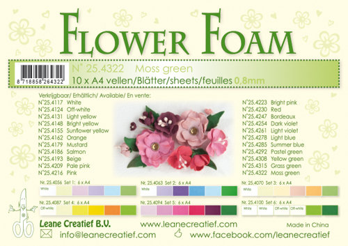 25.4322 Flower foam sheets a4 moss green