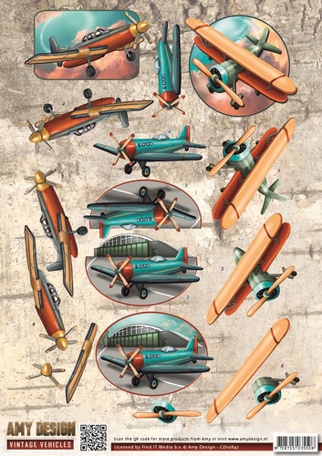 CD10847 3D Knipvel - Amy Design - Vintage Vehicles - Planes