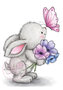 Wild Rose Studio Clearstamp Bunny and Butterfly CL463