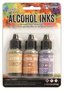Ranger Alcohol Ink Kits Wildflowers Lemonade,Peach Bellini,.Tim Holtz