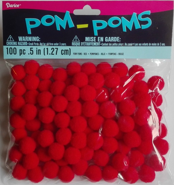 Pompoms rood 1,27 cm