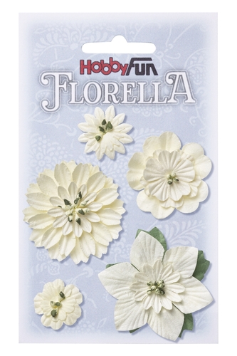 Florella papieren bloemen 2-5 cm creme