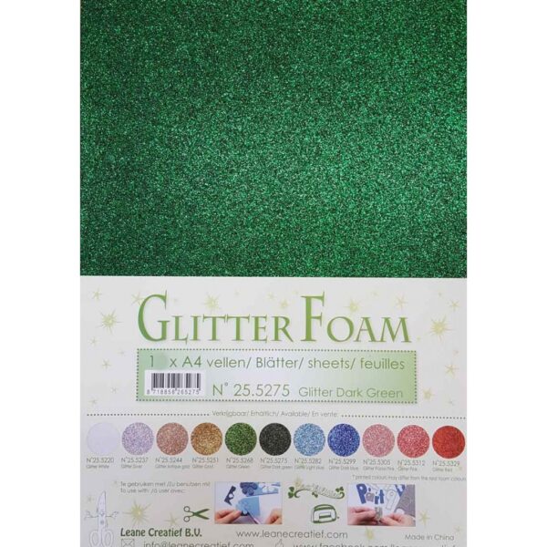 Glitterfoam donkergroen