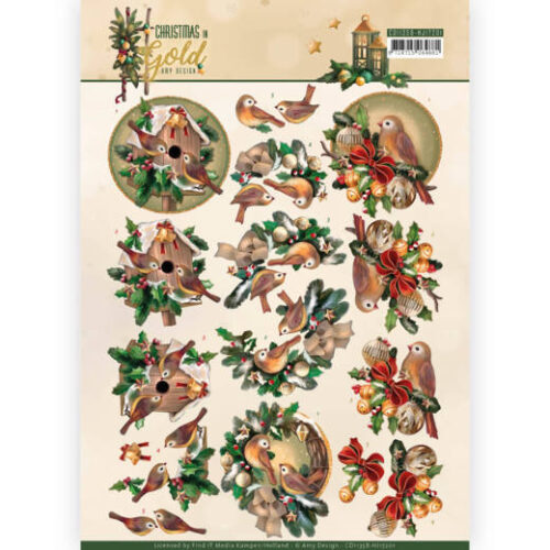 CD11358 Amy Design - knipvellen - Christmas in Gold - Birds CD11358 Amy Design - knipvellen - Christmas in Gold - Birds