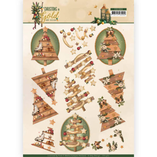 CD11360 Amy Design - knipvellen - Christmas in Gold - Trees CD11360 Amy Design - knipvellen - Christmas in Gold - Trees