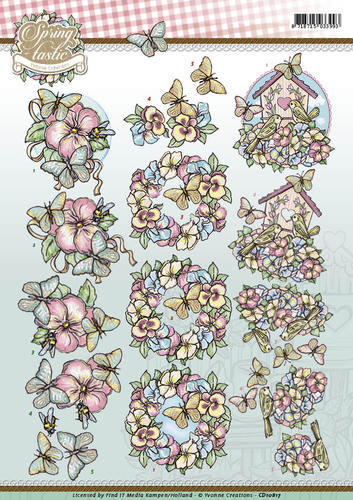 CD10817 3D Knipvel - Yvonne Creations - Spring-tastic - Butterflies