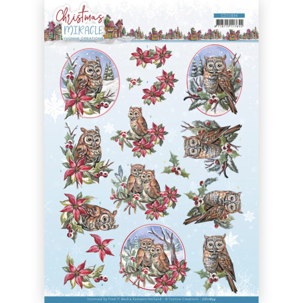 CD11834 Yvonne Creations - knipvellen - Christmas Miracle - Owl