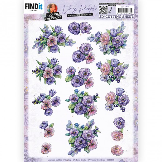 Knipvellen 3D - Yvonne Creations - Very Purple - Blueberries