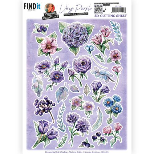 CD11901 Knipvellen - Yvonne Creations - Very Purple - Small Elements B CD11901 Knipvellen - Yvonne Creations - Very Purple - Small Elements B