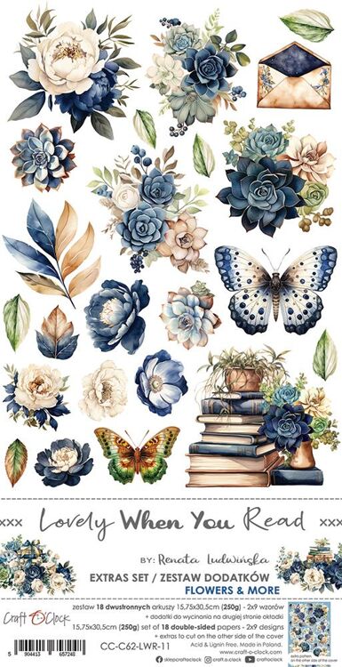 Craft O' Clock - Lovely When You Read - Extra's to Cut Set - Flowers and More CC-C62-LWR-11 Craft O' Clock - Lovely When You Read - Extra's to Cut Set - Flowers and More CC-C62-LWR-11