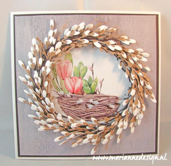 LR0515 Creatables snijmallen Willow cats & birdhouse vb1 Marianne Design - Creatables LR0515 - Willow cats and birdhouse
