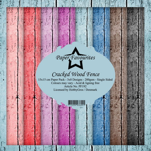 Paper Favourites - Paper Pack 15x15 cm Cracked Wood Fence