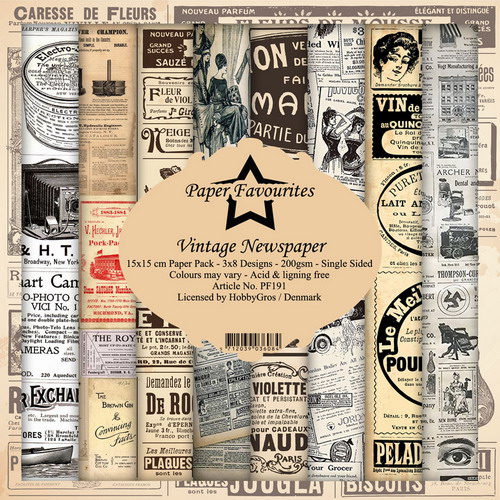 Paper Favourites - Paper Pack 15x15 cm Vintage Newspaper