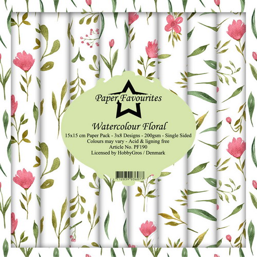 Paper Favourites - Paper Pack 15x15 cm Watercolour Floral Paper Favourites - Paper Pack 15x15 cm Watercolour Floral