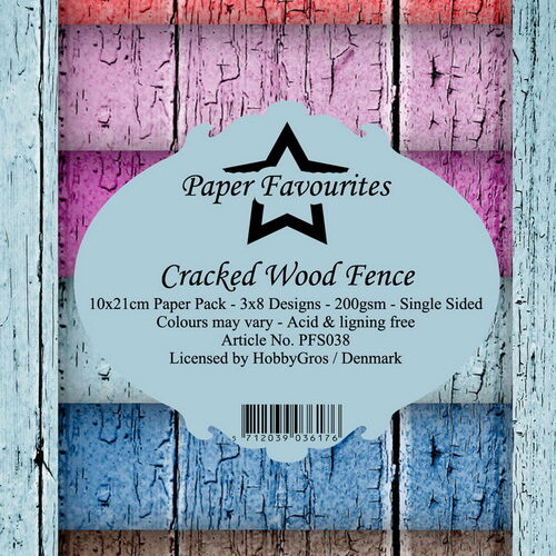 Paper Favourites - Slimline PaperPack 10x21 cm Cracked Wood Fence