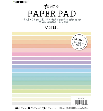 Paper Pad Double sided Unicolor Pastels Essentials nr.5