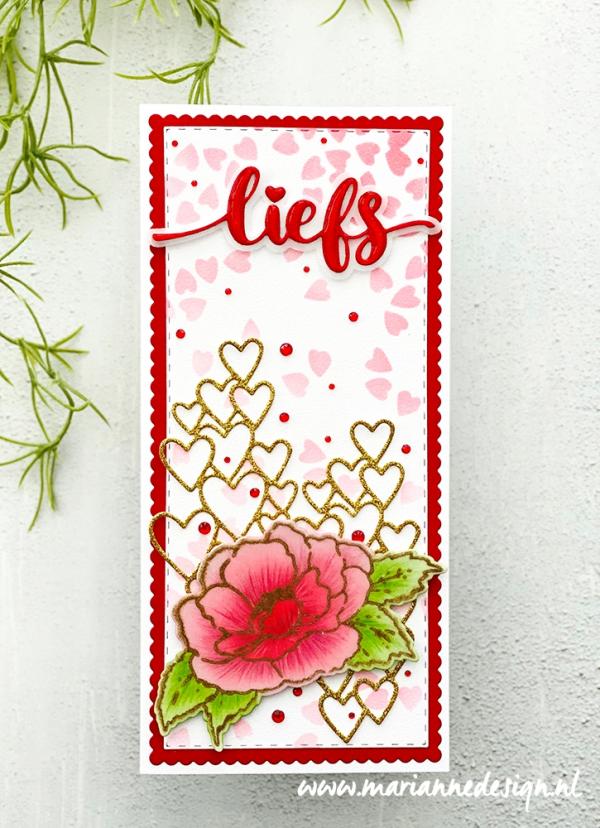 CR1555 Craftables Art texture - Hearts vb2 Marianne Design - Craftables CR1555 - Art texture Hearts