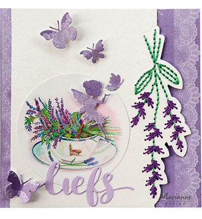 CR1577 Craftables snijmal Stitching Lavender vb Marianne Design - Craftables CR1577 - Stitching Lavender